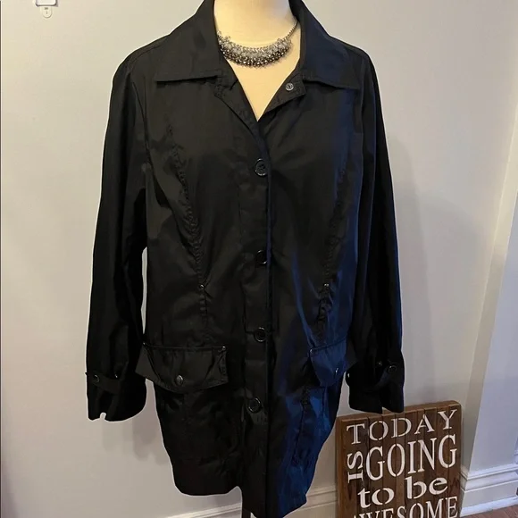 PENMANS Black Raincoat Rain Jacket Liked Snaps Details 1X - Picture 2 of 11